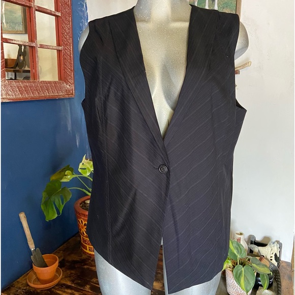 Chico’s Vest Office Career Business Layer Blazer Navy Blue Classic Preppy Career - Picture 1 of 8